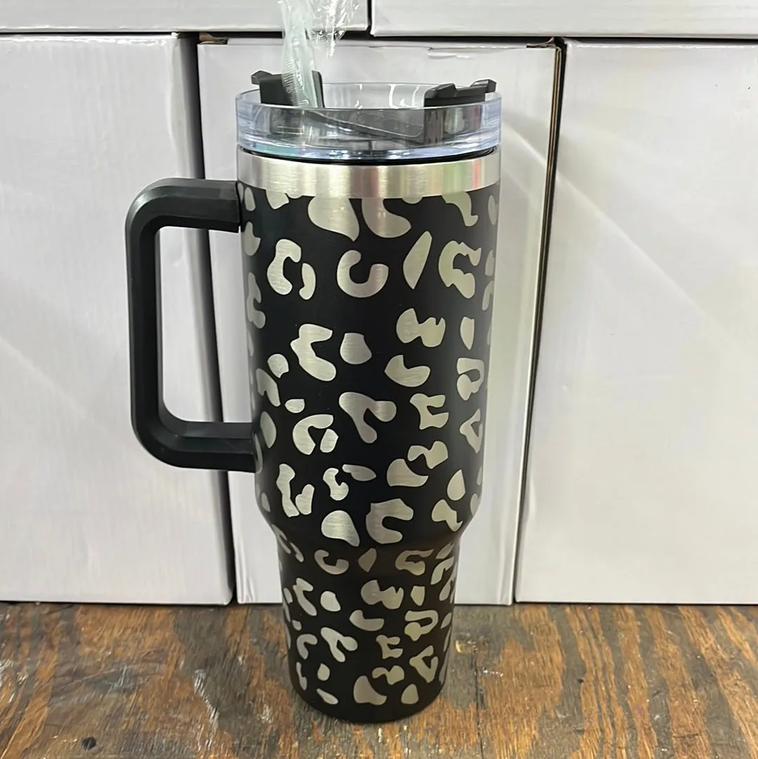 40 oz Stainless Steel Leopard Tumbler