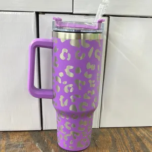 40 oz Stainless Steel Leopard Tumbler