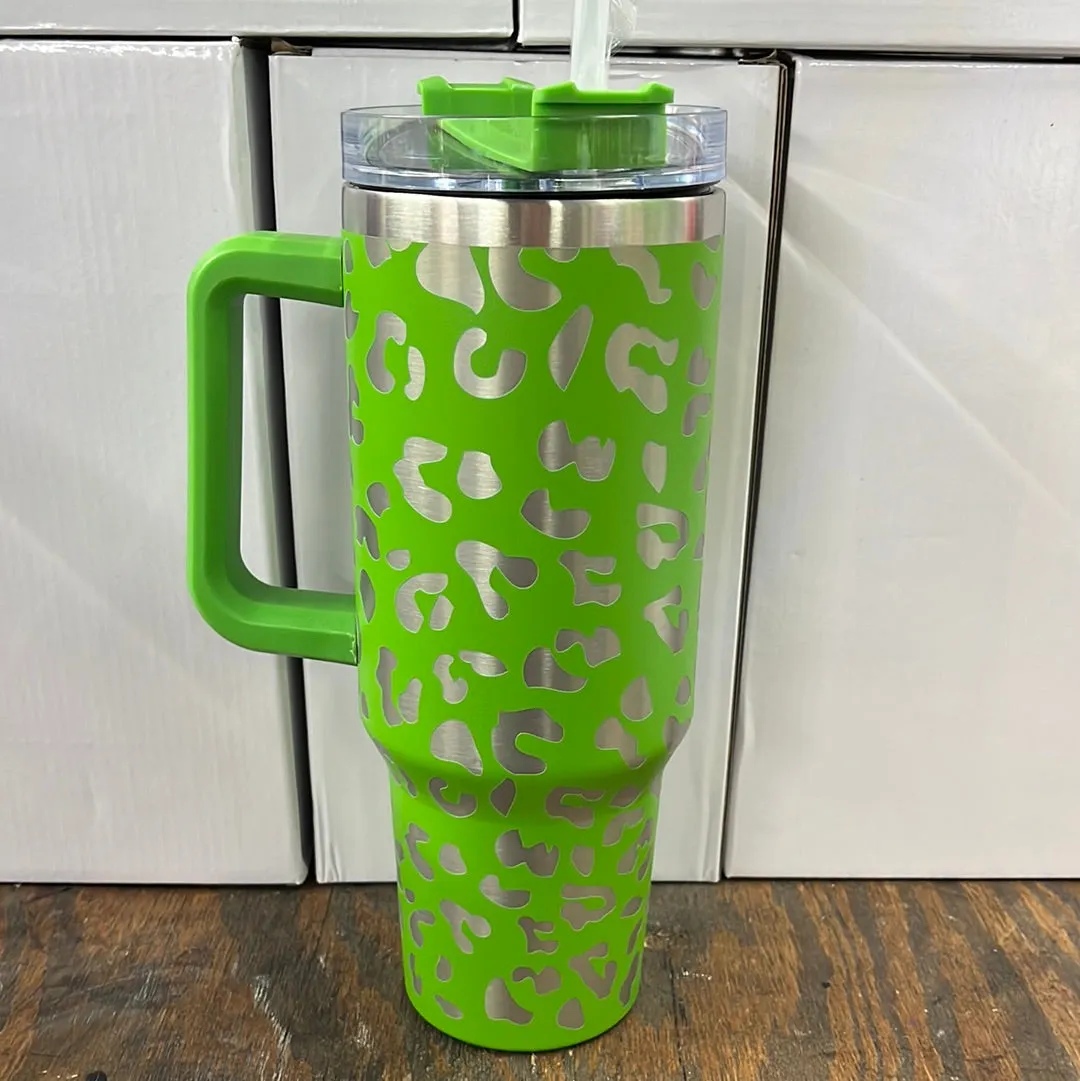 40 oz Stainless Steel Leopard Tumbler