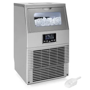 66lb/24hr Automatic Portable Stainless-Steel Ice Maker Machine w/ Ice Scoop