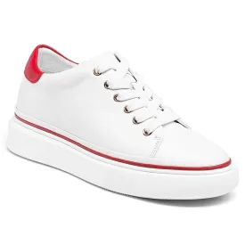 7 CM / 2.76 Inches CMR CHAMARIPA Height Increasing Sports Shoes: Elevator Sneakers for Women - White Leather Sneakers