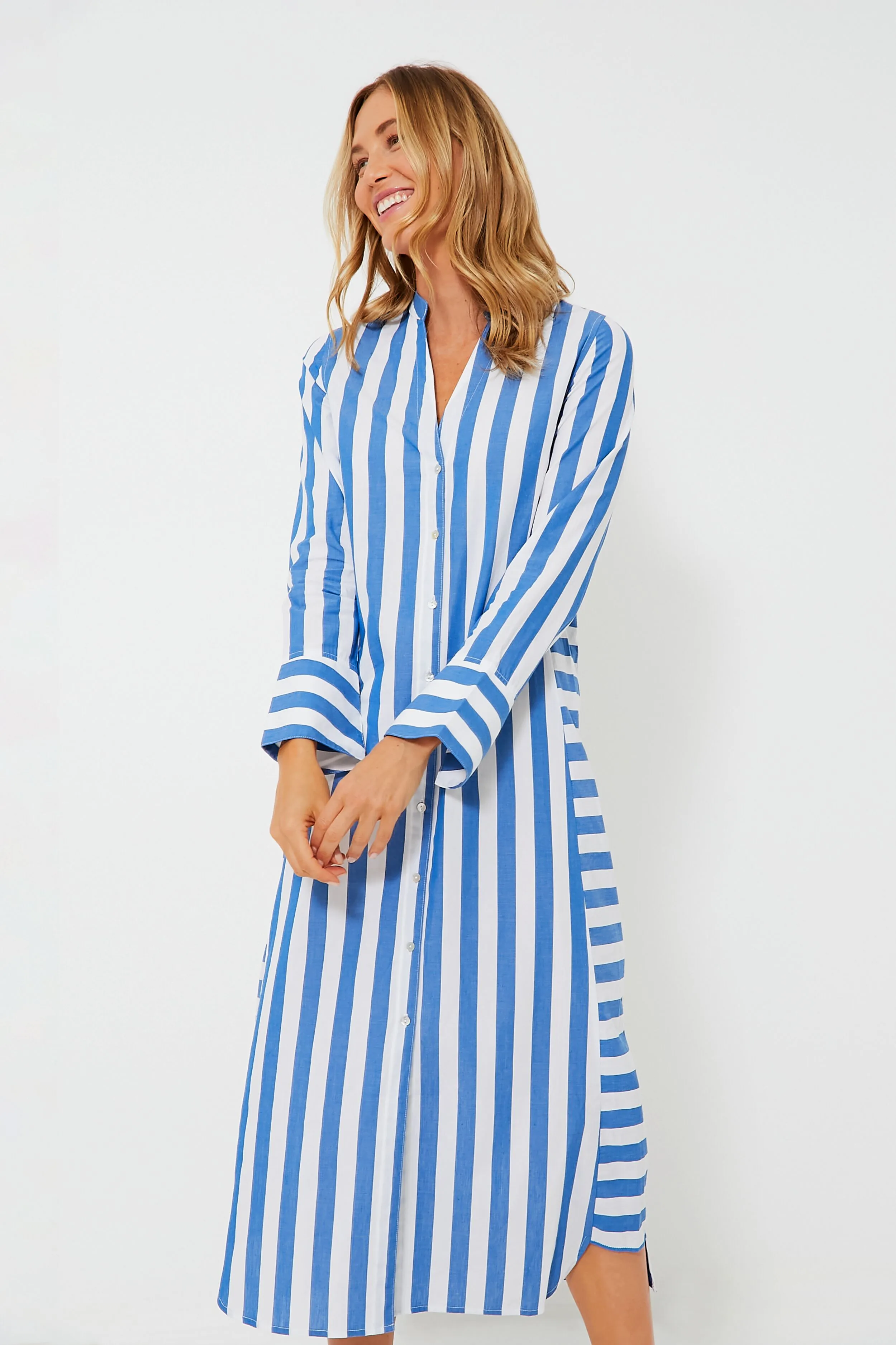 Aegean Stripe Jude Shirt Dress