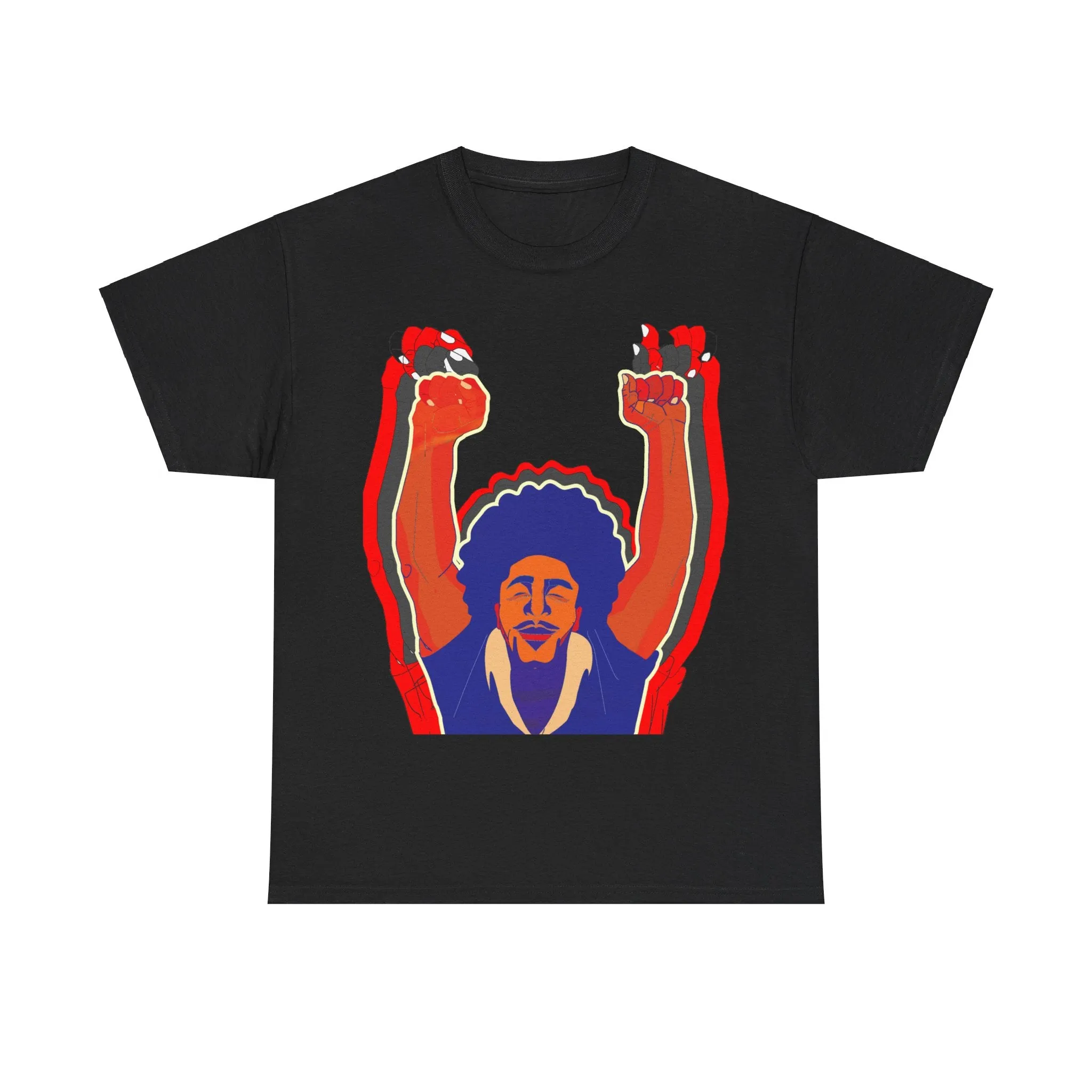 Afro Man Tripple Ace Fist Up - Unisex Heavy Cotton Tee