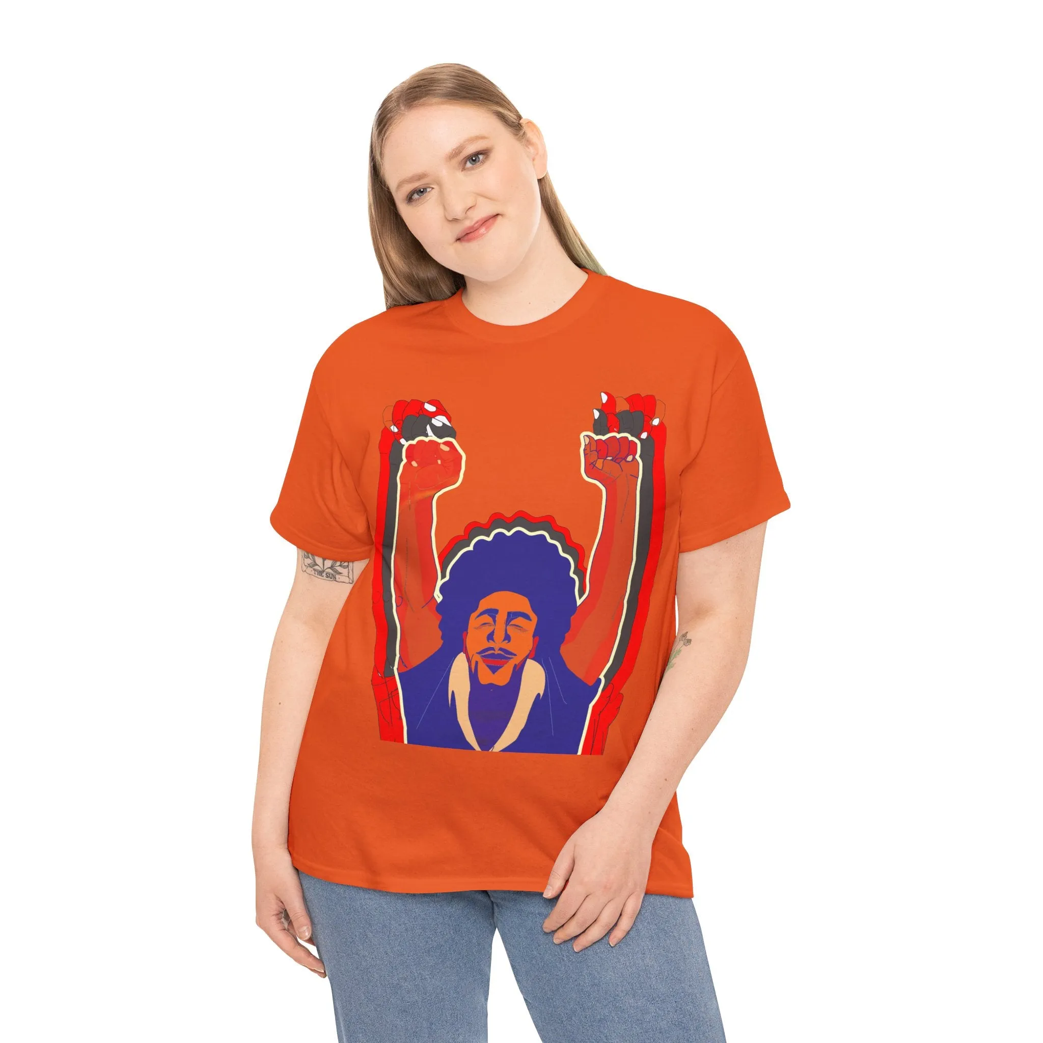 Afro Man Tripple Ace Fist Up - Unisex Heavy Cotton Tee