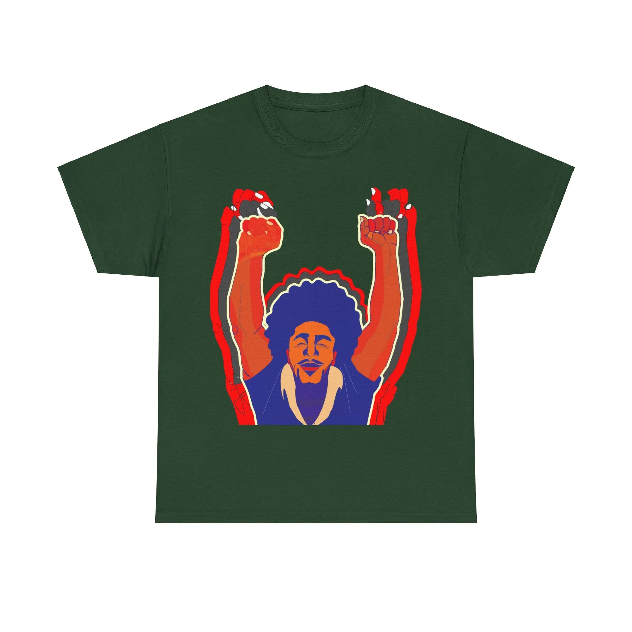 Afro Man Tripple Ace Fist Up - Unisex Heavy Cotton Tee