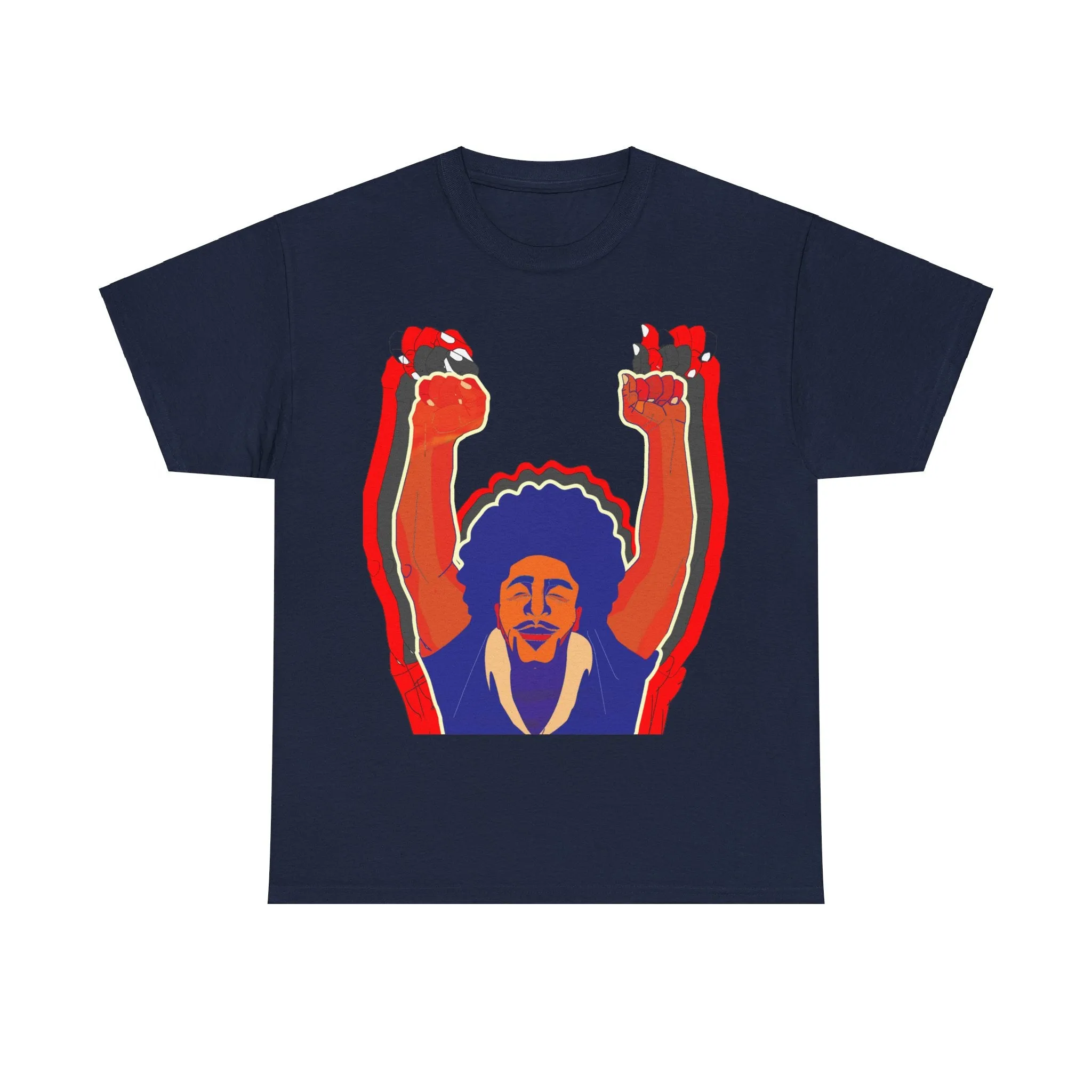 Afro Man Tripple Ace Fist Up - Unisex Heavy Cotton Tee