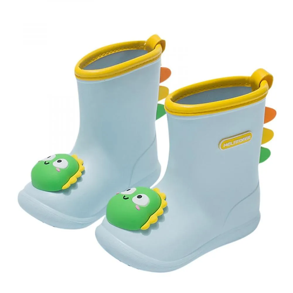 Blue 140Boys Girls Cartoon Cute Dinosaur Rabbit Children Rain Shoes Waterproof Pvc Rubber Non-slip Soft Toddler Kids Casual Rain Boots