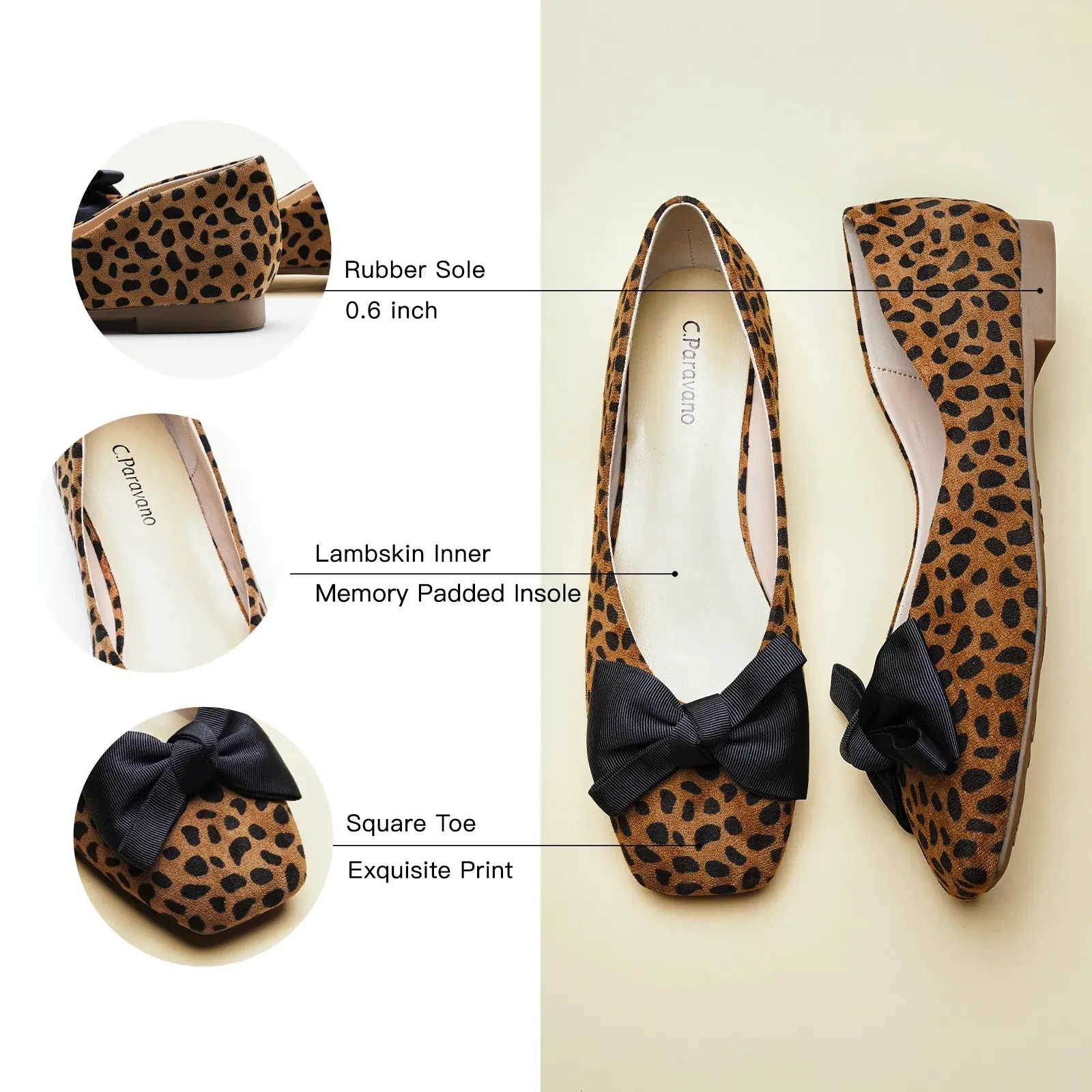 Bow Ballerina Flats (Eva) Leopard