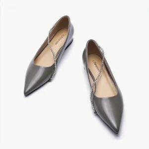 Crystal Chain Flats (Aida) Grey