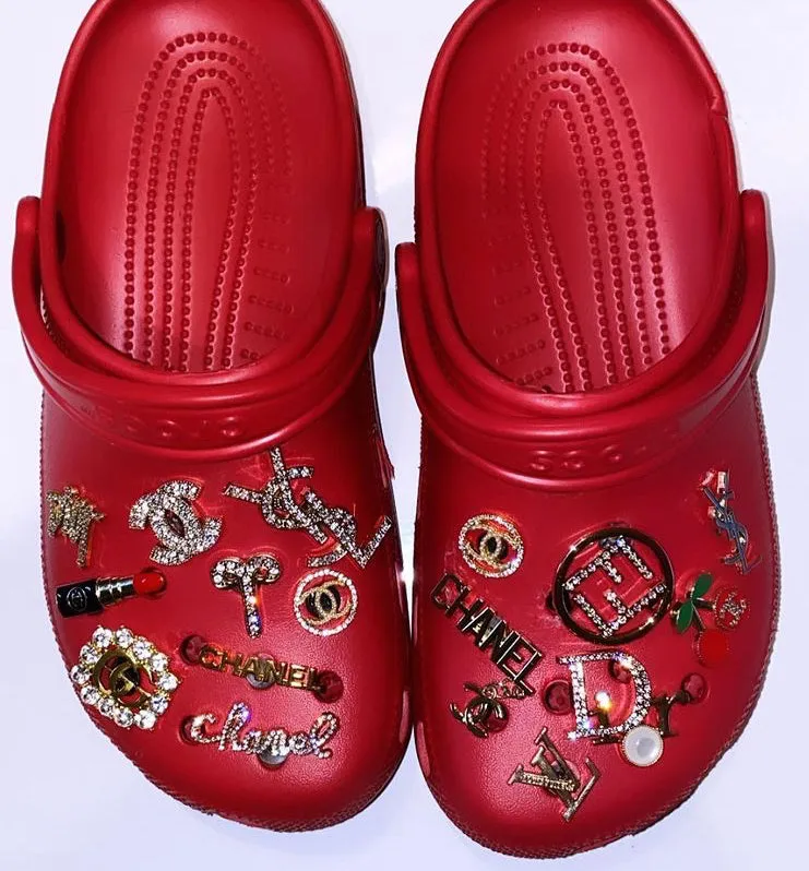 Custom Luxury Red Crocs