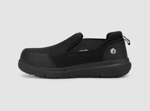 FitVille Mens Slip-On Composite Toe Safety Shoes V1 - Comfortable & Durable Work Footwear