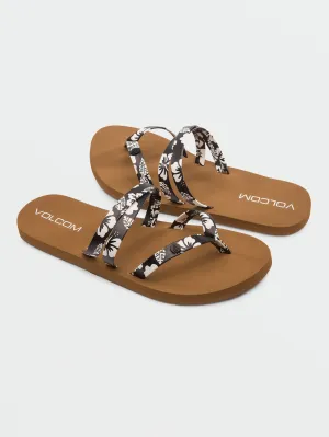 Girls Easy Breezy Sandals - Black White