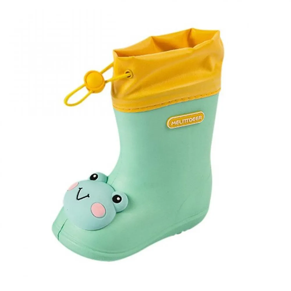 Green 130Children's Cartoon Pvc Rubber Waterproof Rain Boots Fashion Classic Baby Water Shoes Rabbit Frog Dolls Boys Girls