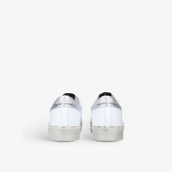 Hi Star leather low top sneakers with embroidered Golden Goose logo, white