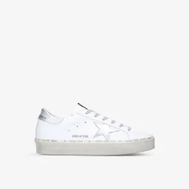 Hi Star leather low top sneakers with embroidered Golden Goose logo, white