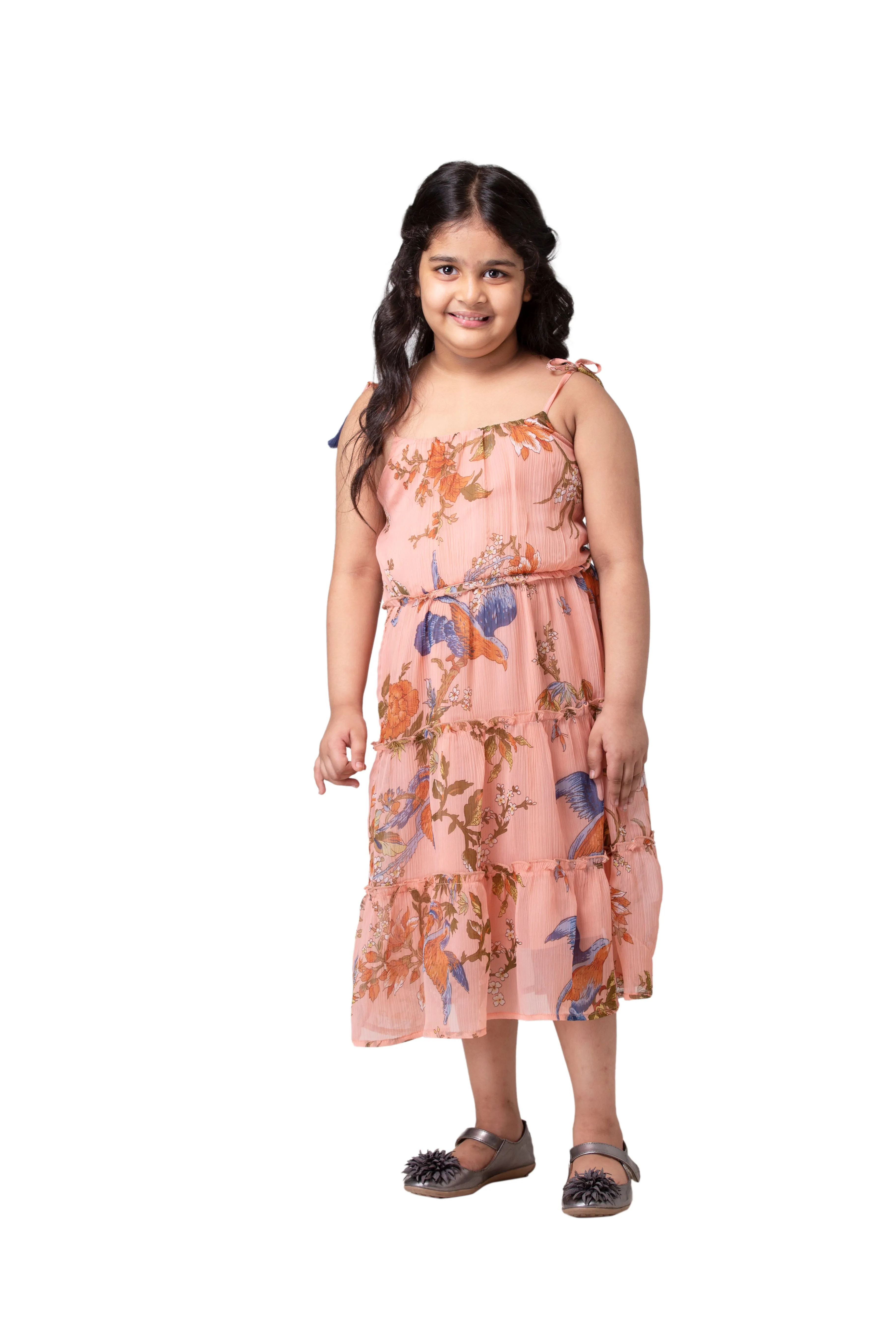 Hoop Hippo Peach Floral Dress