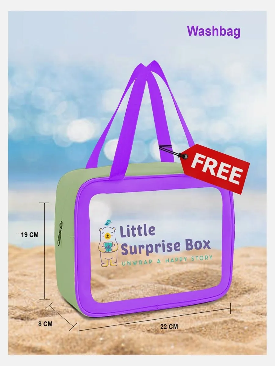 Little Surprise Box, Blue Tri Color Super Sport Swimwear for Toddlers & Kids with UPF 30 (130)