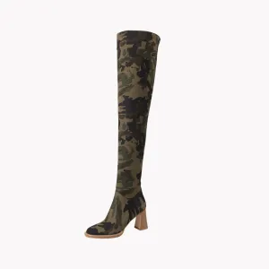 Pre Order:  Camouflage Thigh High Boots