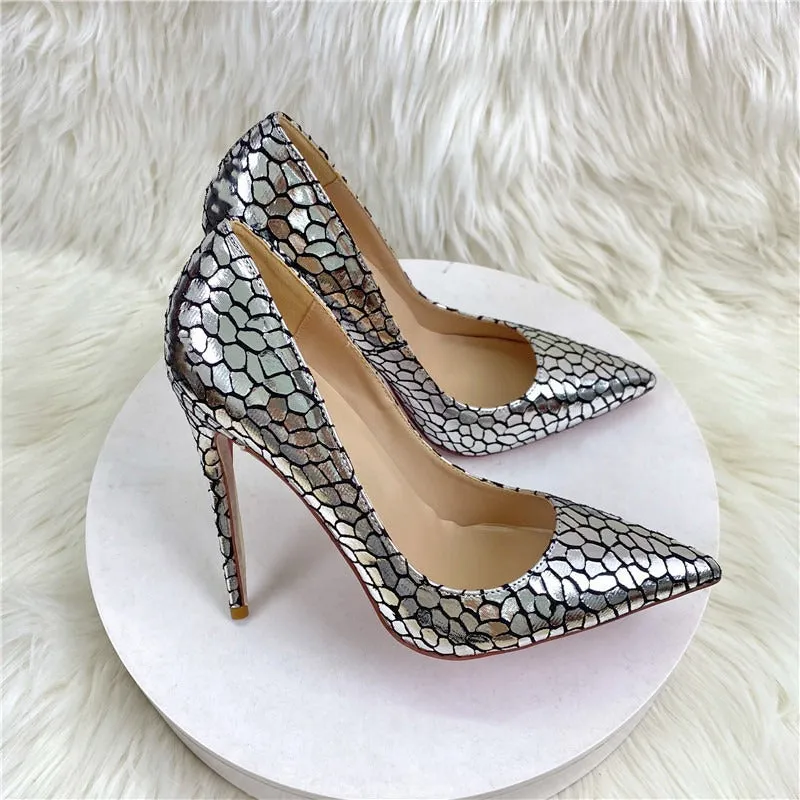 Pre Order:  Stone Pattern Pointed Toes Stilettos