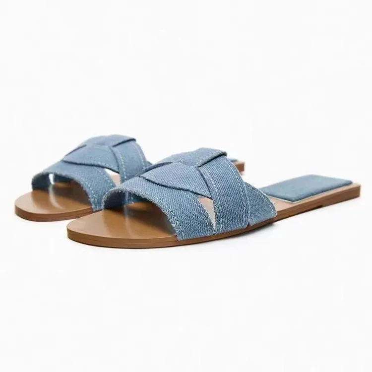 Pre Order:  Woven Open Toe Flat Sandals