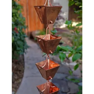 Rain Chain Medium Square Cups - Copper