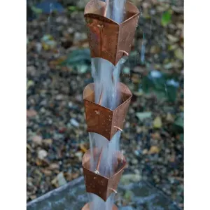 Rain Chain Tulip Cups- Unfinished Copper