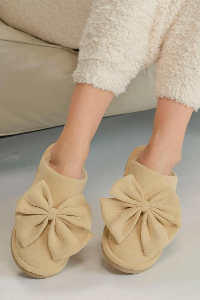 SPE0003 Suede Bow Slippers