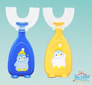 The Little Lookers 360° U-shaped Toothbrush with food grade silicone head| Soft bristles for babies & kids' sensitive gums & teeth| Easy grip| Dental care| Oral hygiene (Pack of 2)