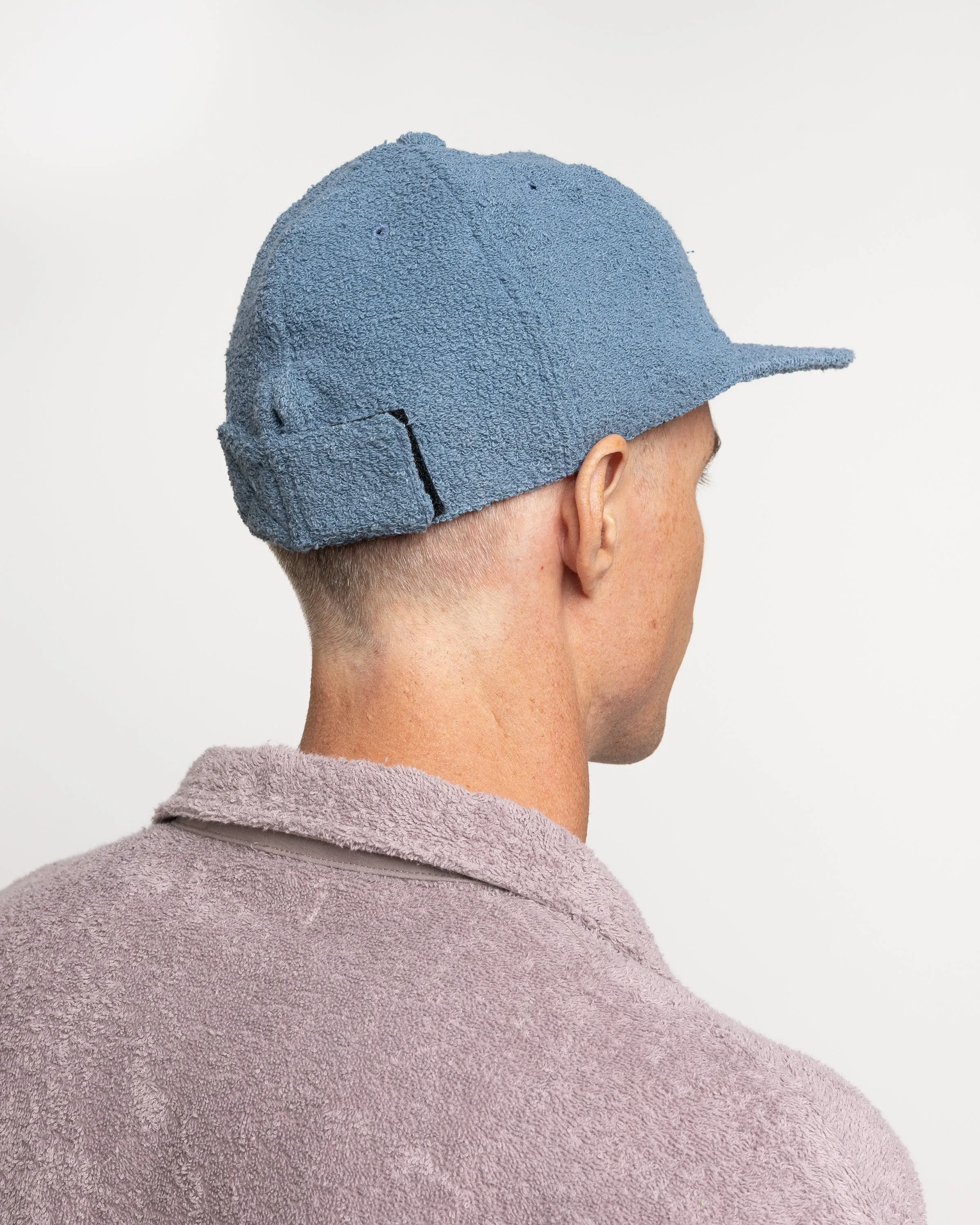 Velcro Back Terry Cap in Blue