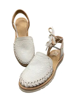 White Wrap-around Sandals