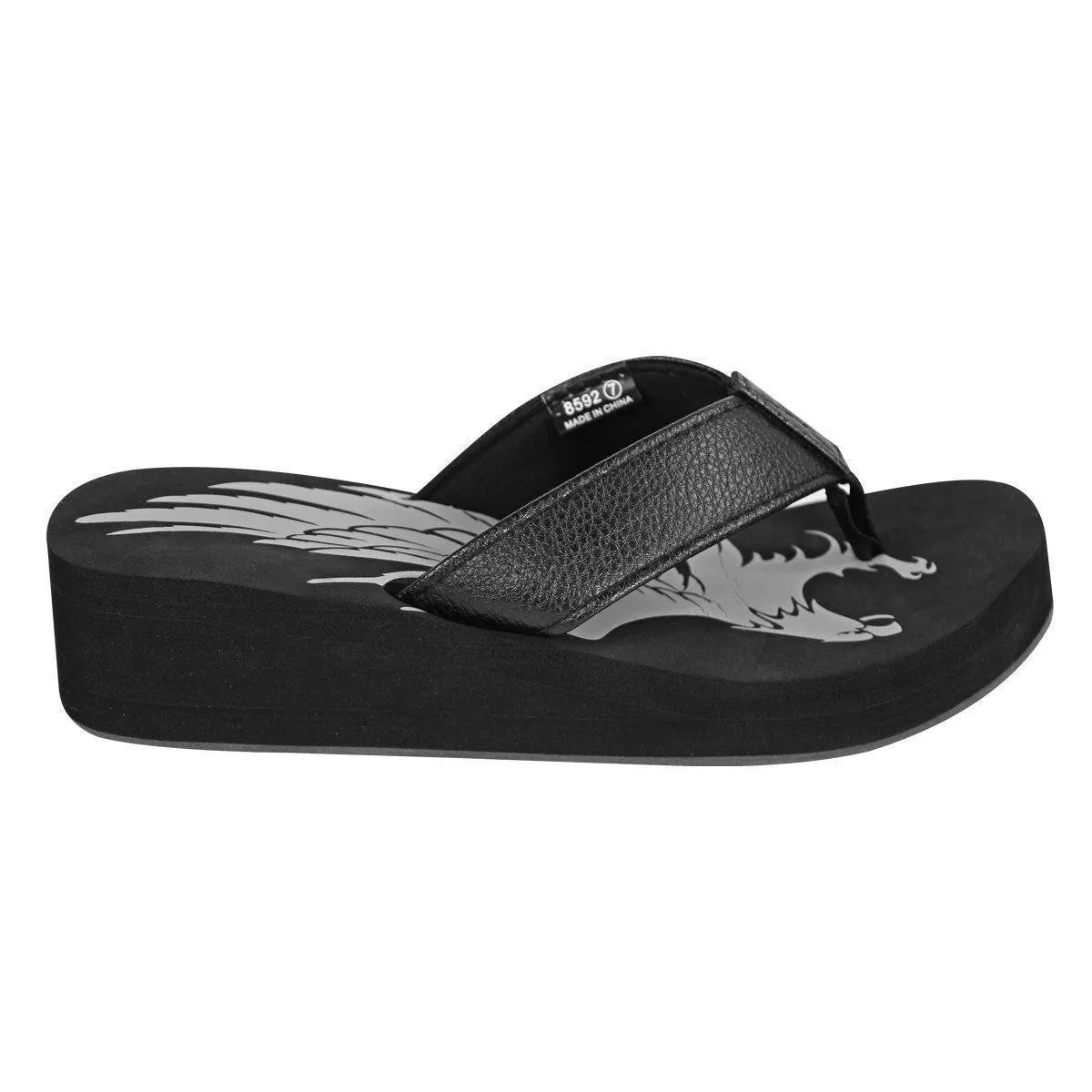 Xelement LU8592 Women's Black Eagle Sandals