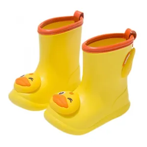 Yellow 140Boys Girls Cartoon Cute Dinosaur Rabbit Children Rain Shoes Waterproof Pvc Rubber Non-slip Soft Toddler Kids Casual Rain Boots